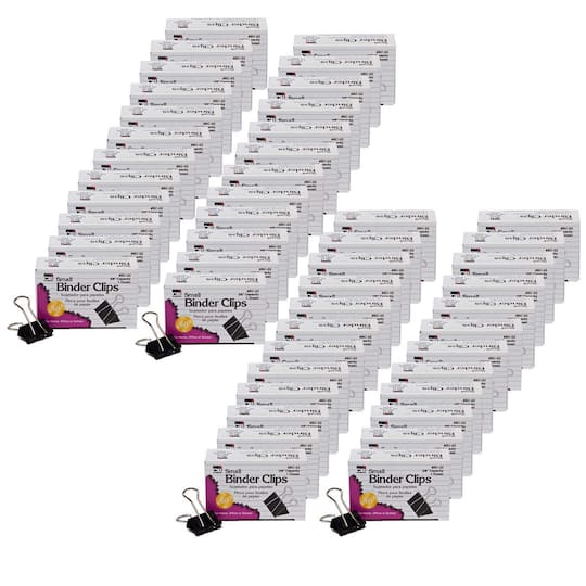 Charles Leonard 3/8" Black Binder Clips, 48 Packs of 12